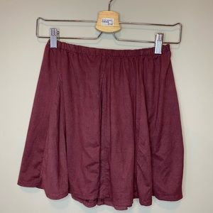 Brandy Melville maroon flowy skater skirt